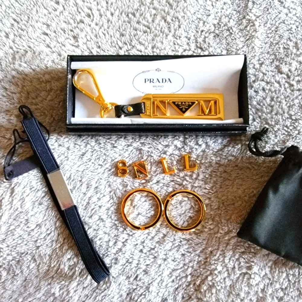 Prada My Character Gold Key Chain & letters